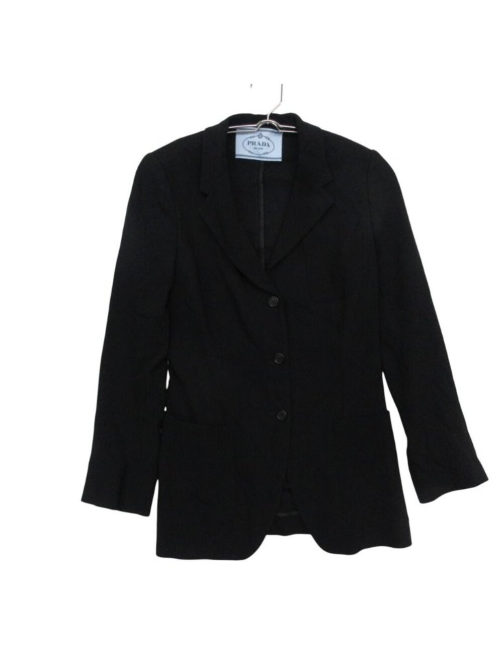 Prada Tailored Jacket Tight Stretch Blazer Black